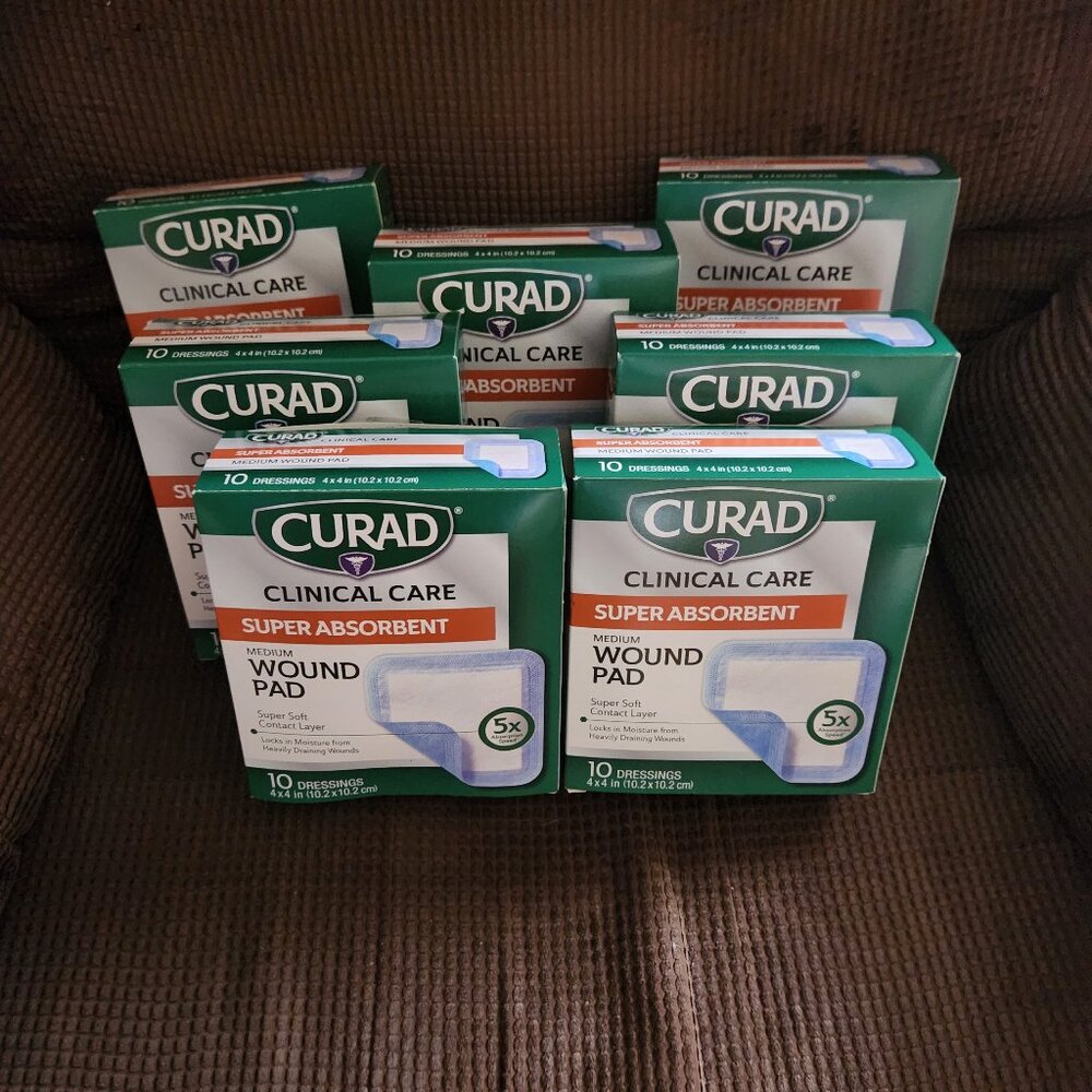 7 Boxes of CURAD Super Absorbent Wound Pads